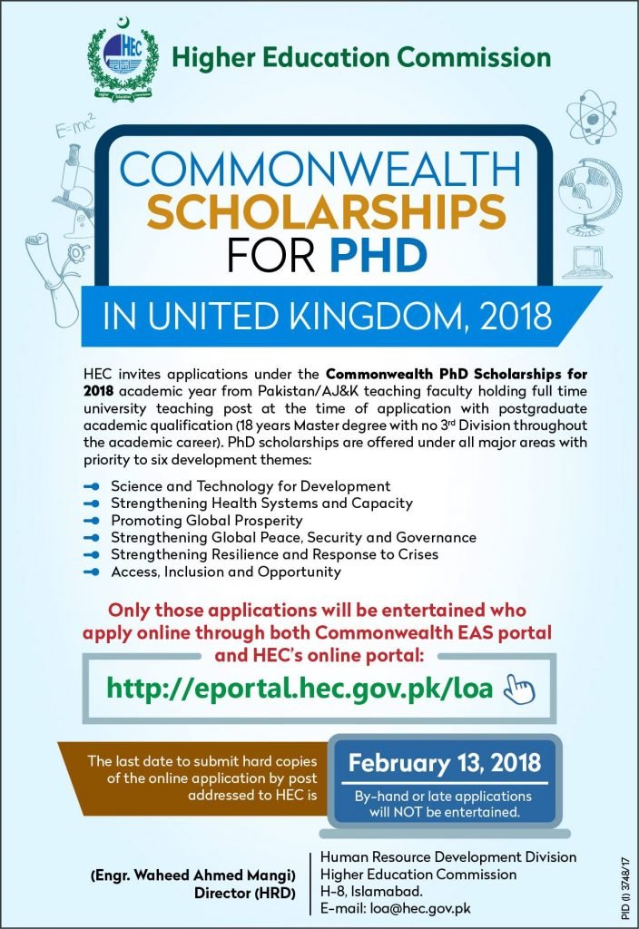 Commonwealth Scholarships 2018 For PhD In UK For 18 Year Education Students