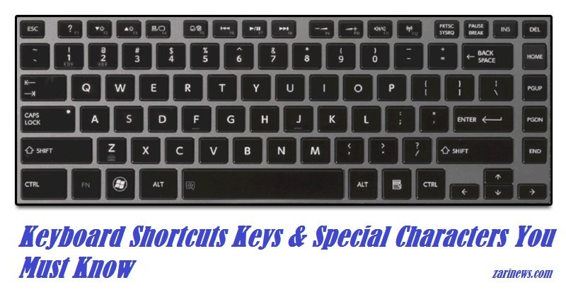 Keyboard Shortcuts Keys & Special Characters You Must Know